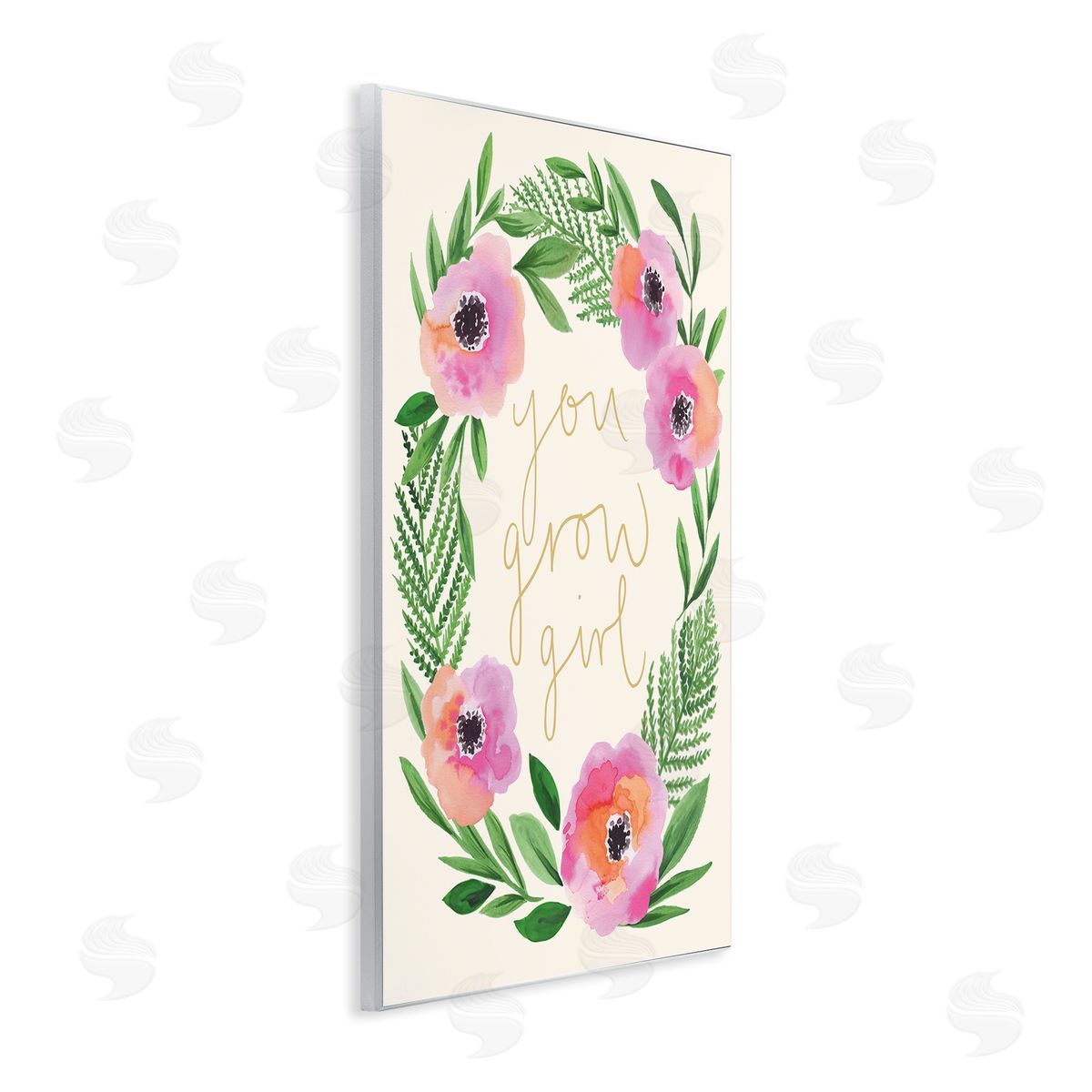 Heather McLaughlin You Grow Girl Phrase Blushing Pink Orange Florals