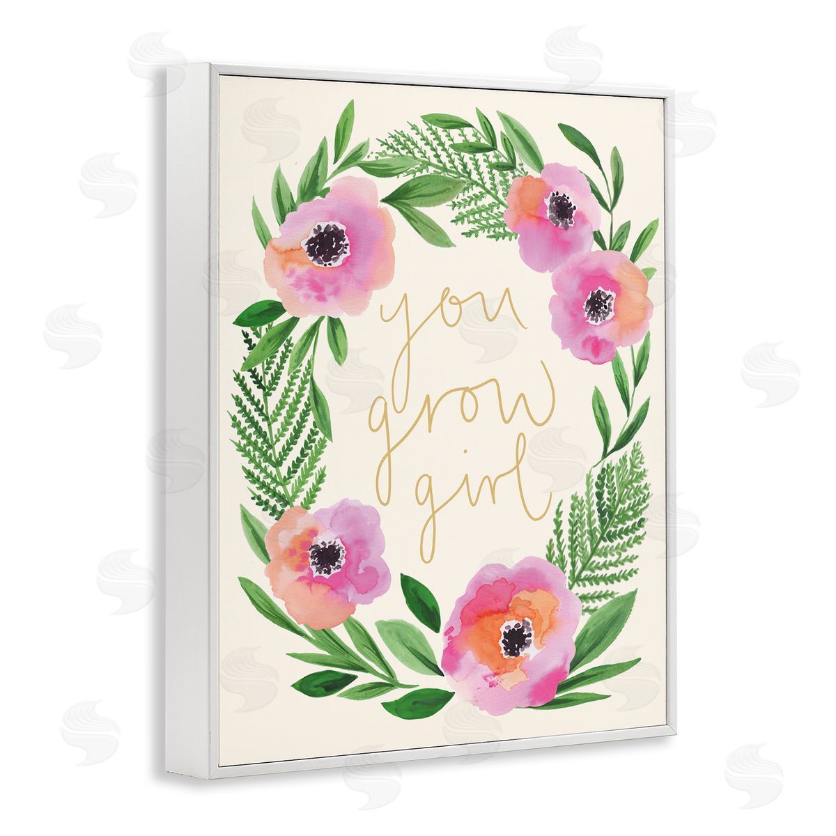 Heather McLaughlin You Grow Girl Phrase Blushing Pink Orange Florals