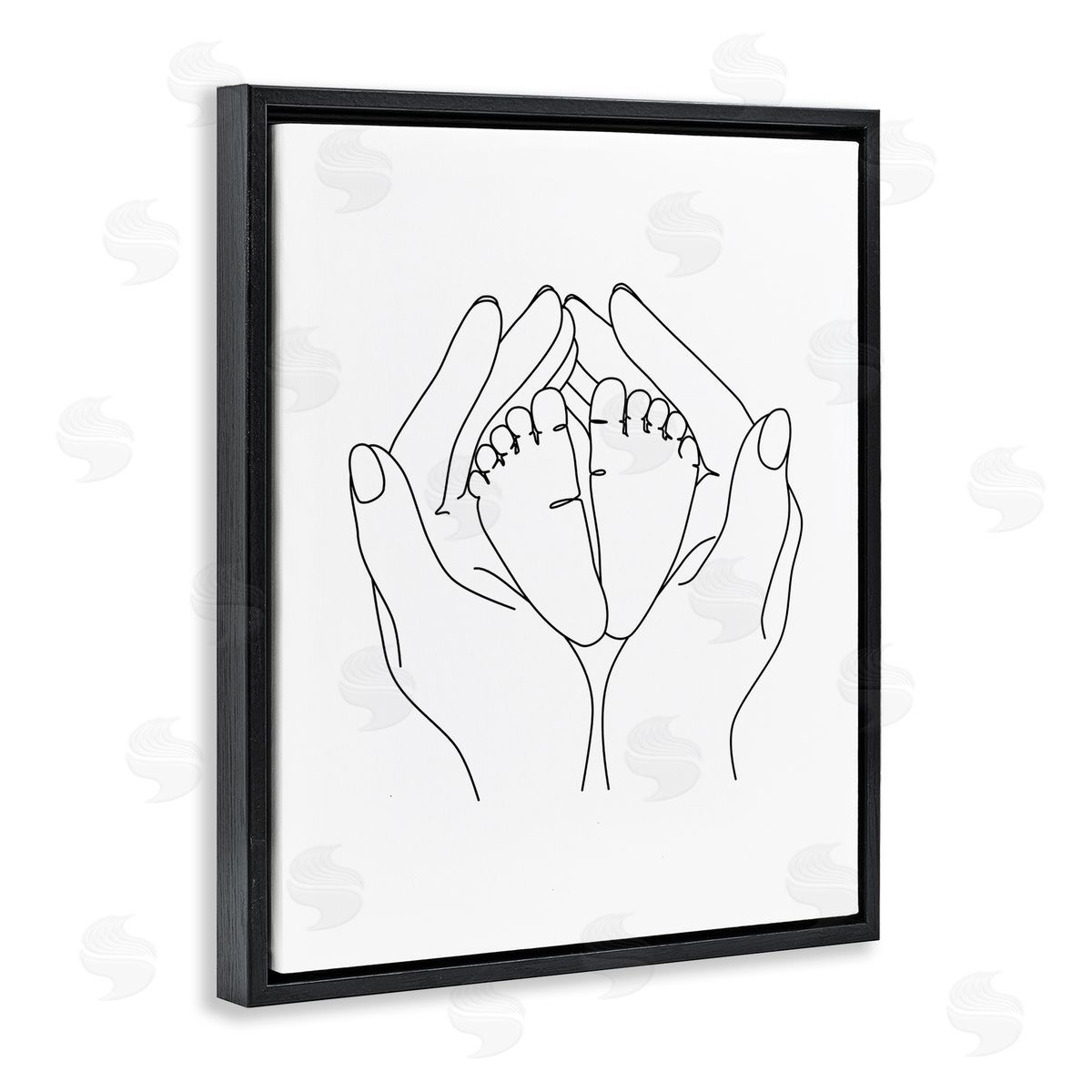 JJ Design House LLC Hands Holding Baby Feet Minimal Line Drawing