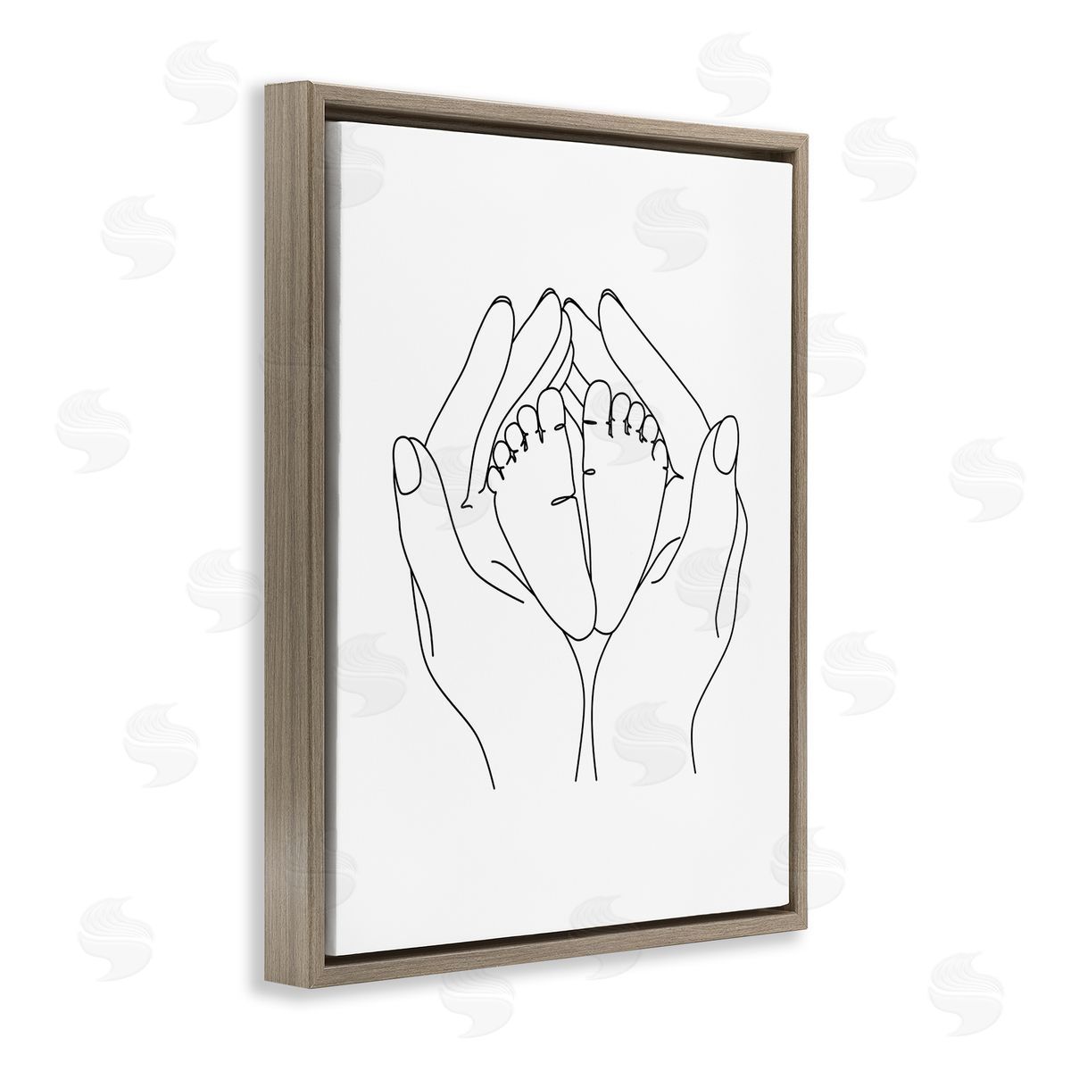 JJ Design House LLC Hands Holding Baby Feet Minimal Line Drawing