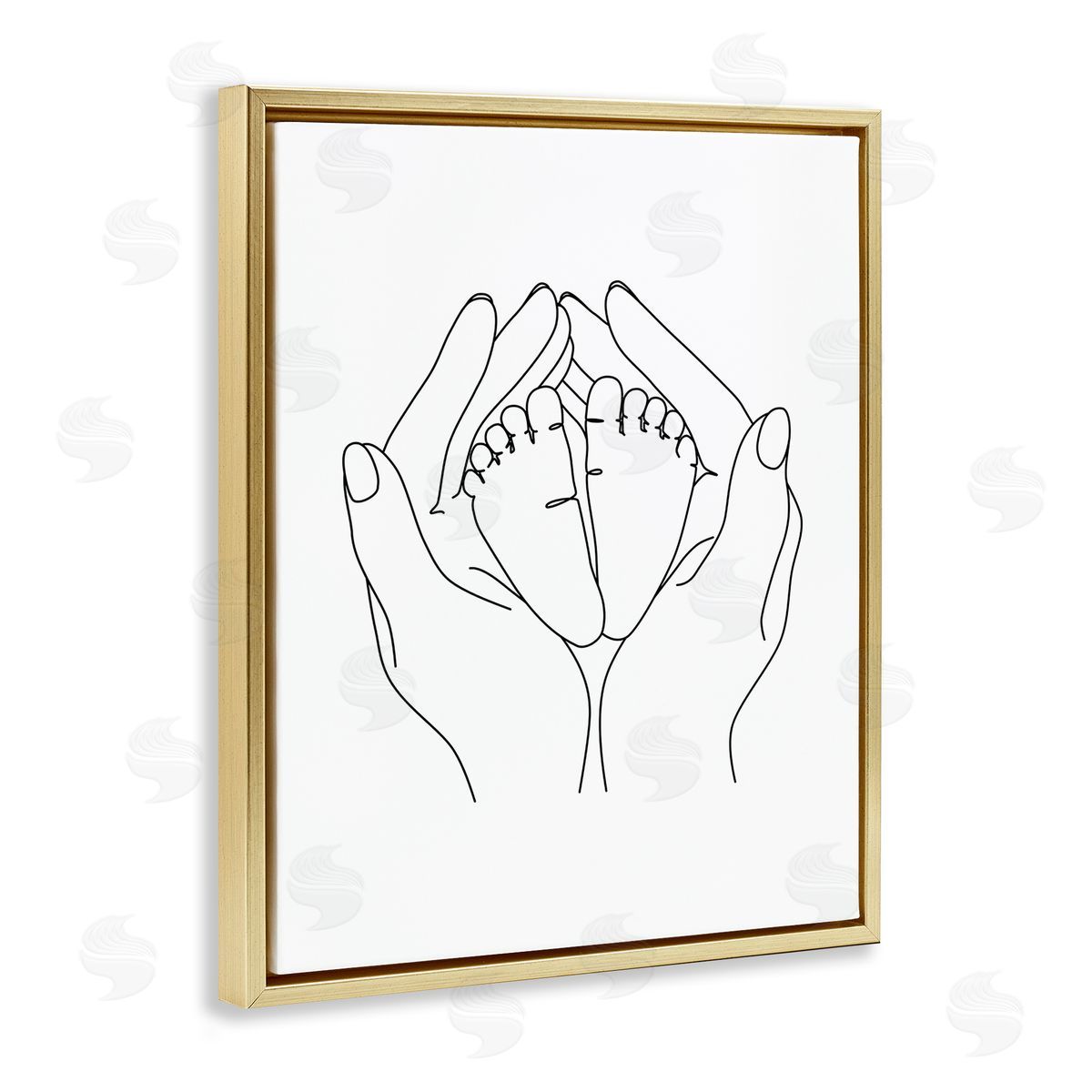 JJ Design House LLC Hands Holding Baby Feet Minimal Line Drawing