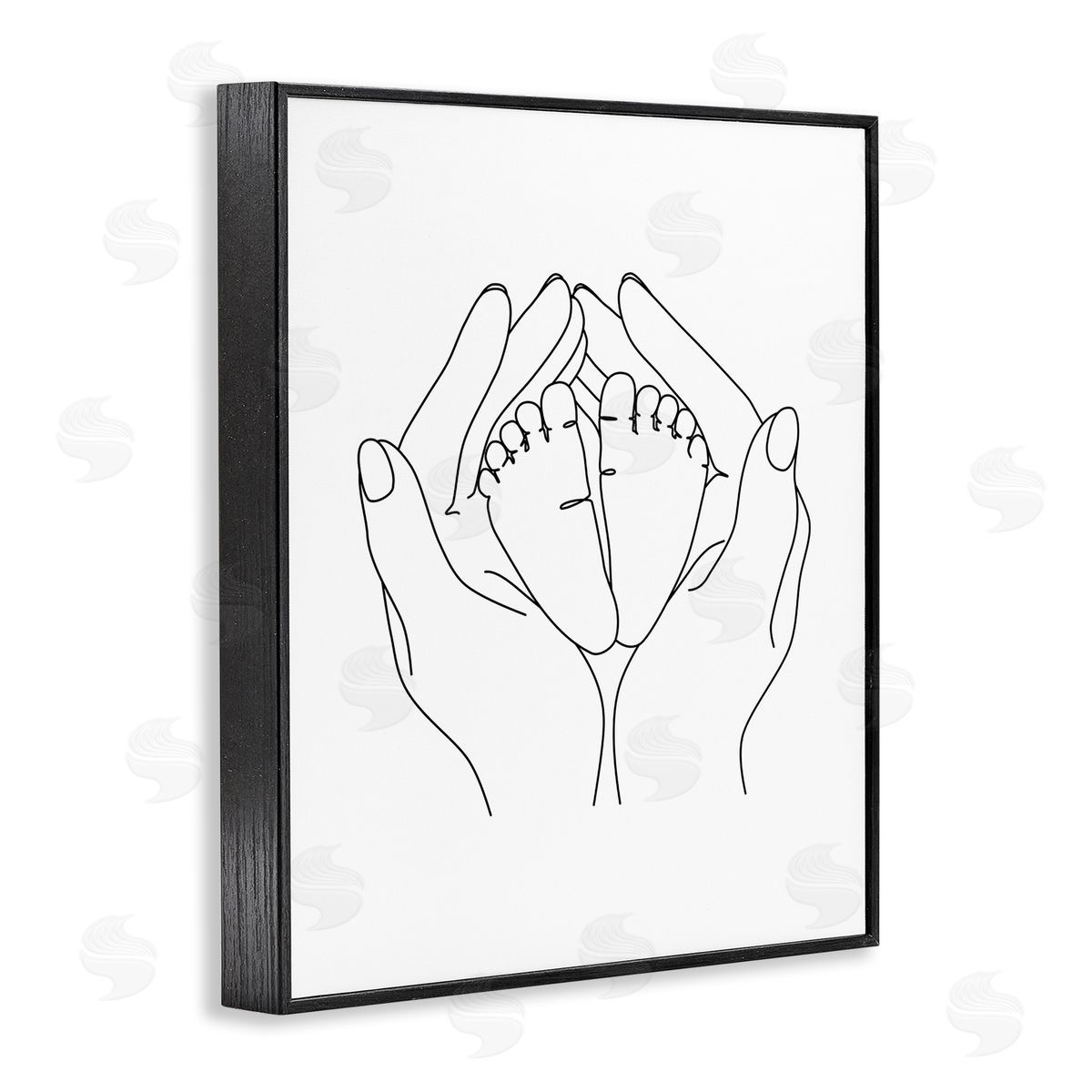 JJ Design House LLC Hands Holding Baby Feet Minimal Line Drawing