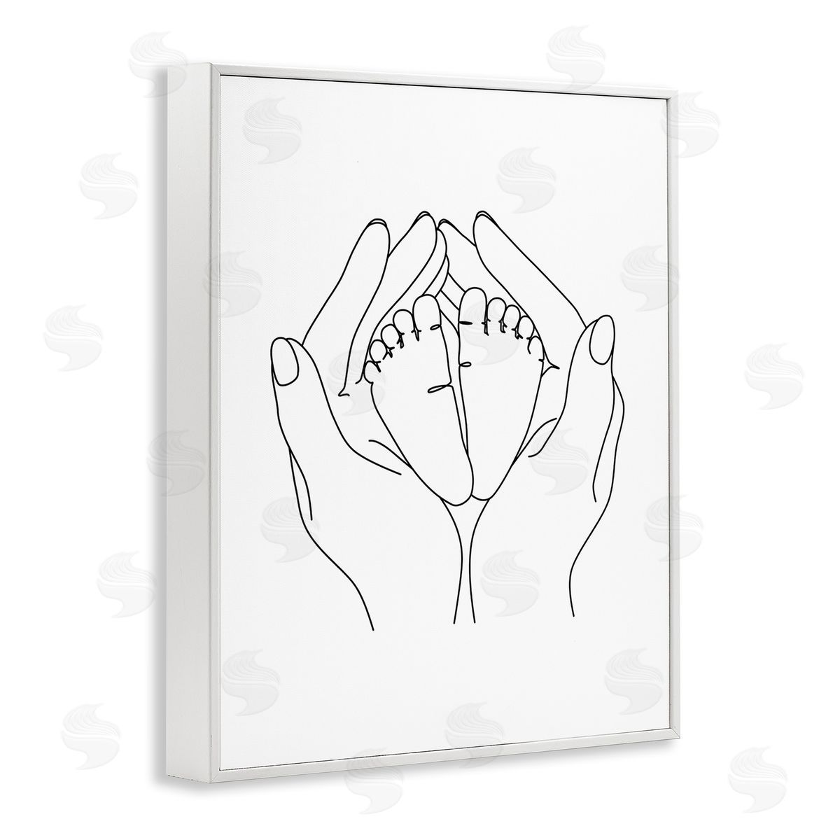 JJ Design House LLC Hands Holding Baby Feet Minimal Line Drawing