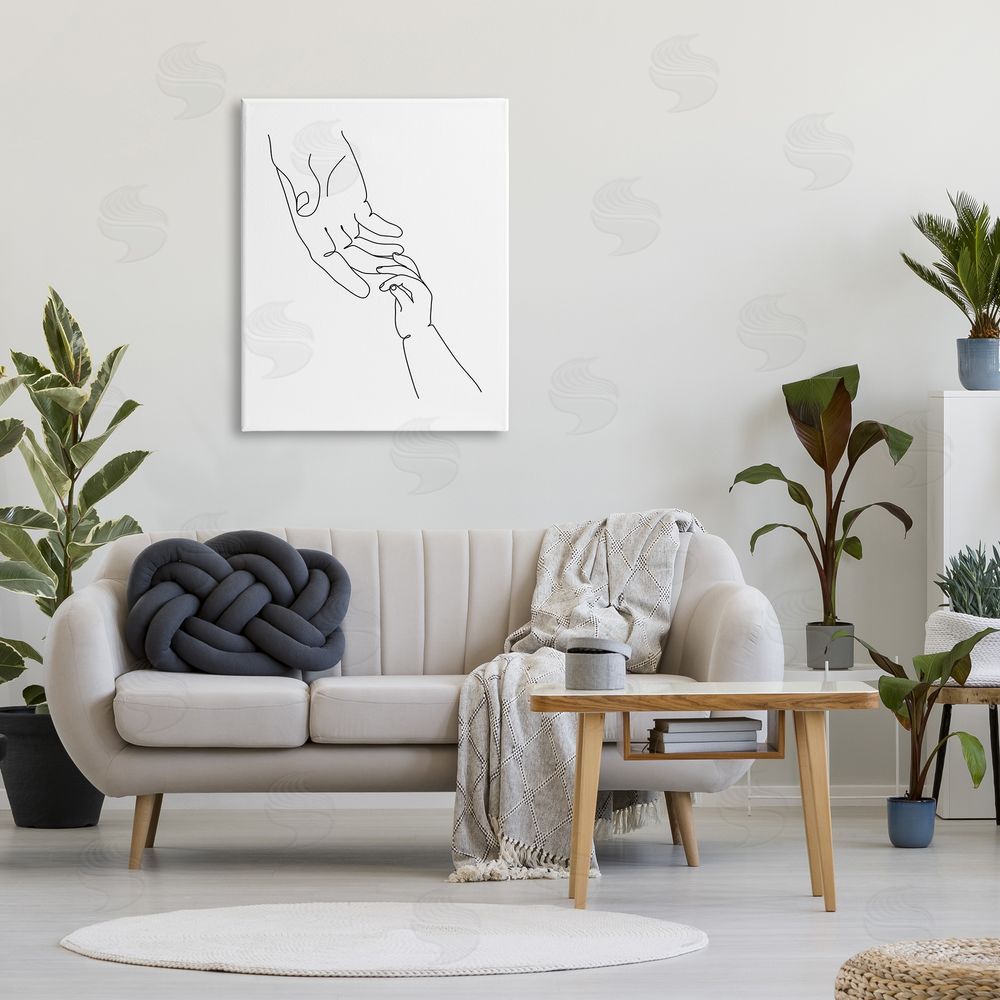 JJ Design House LLC Baby Hands Reaching Minimal Line Drawing