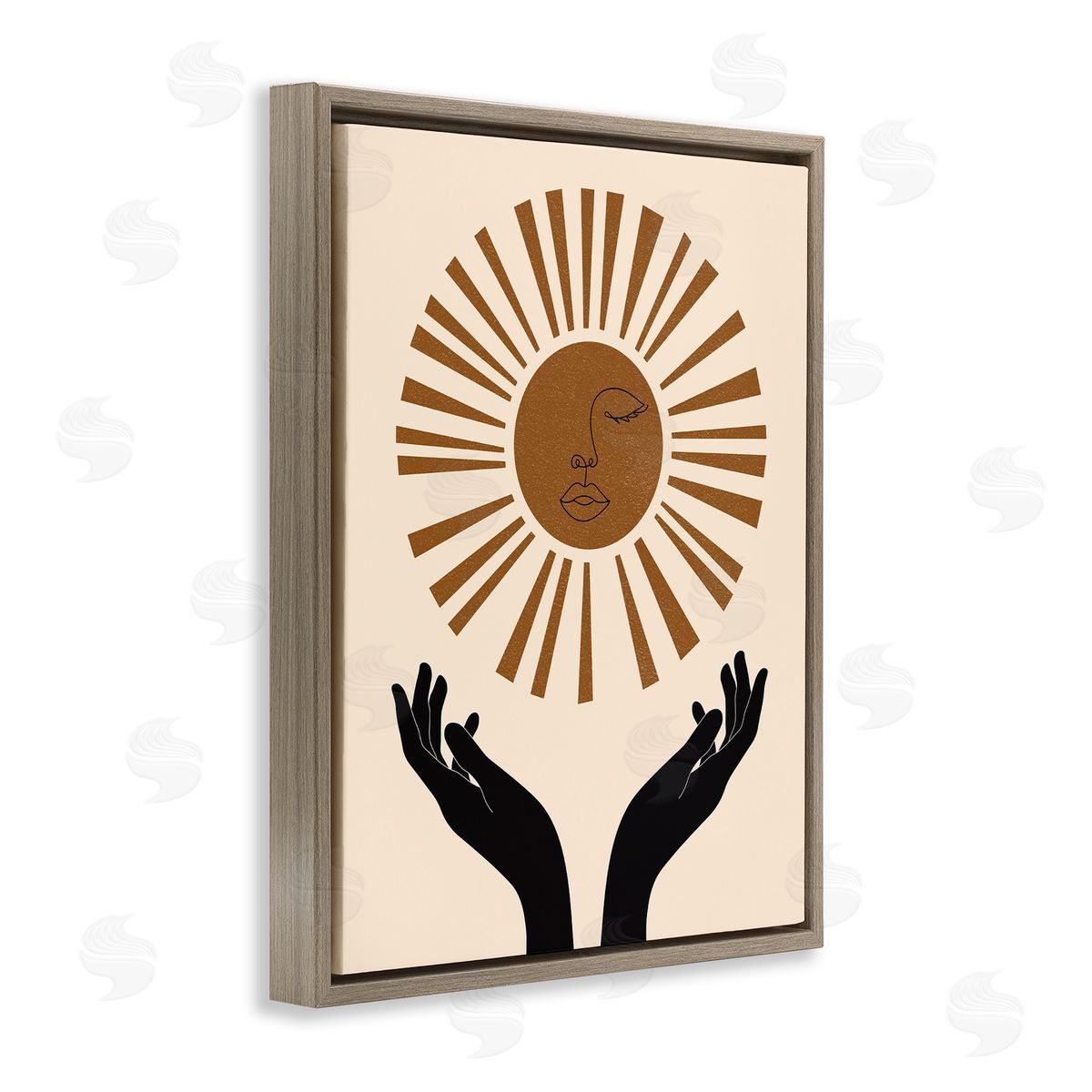 JJ Design House LLC Hands Holding Desert Sun with Face Linework