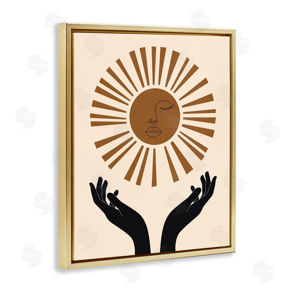 JJ Design House LLC Hands Holding Desert Sun with Face Linework