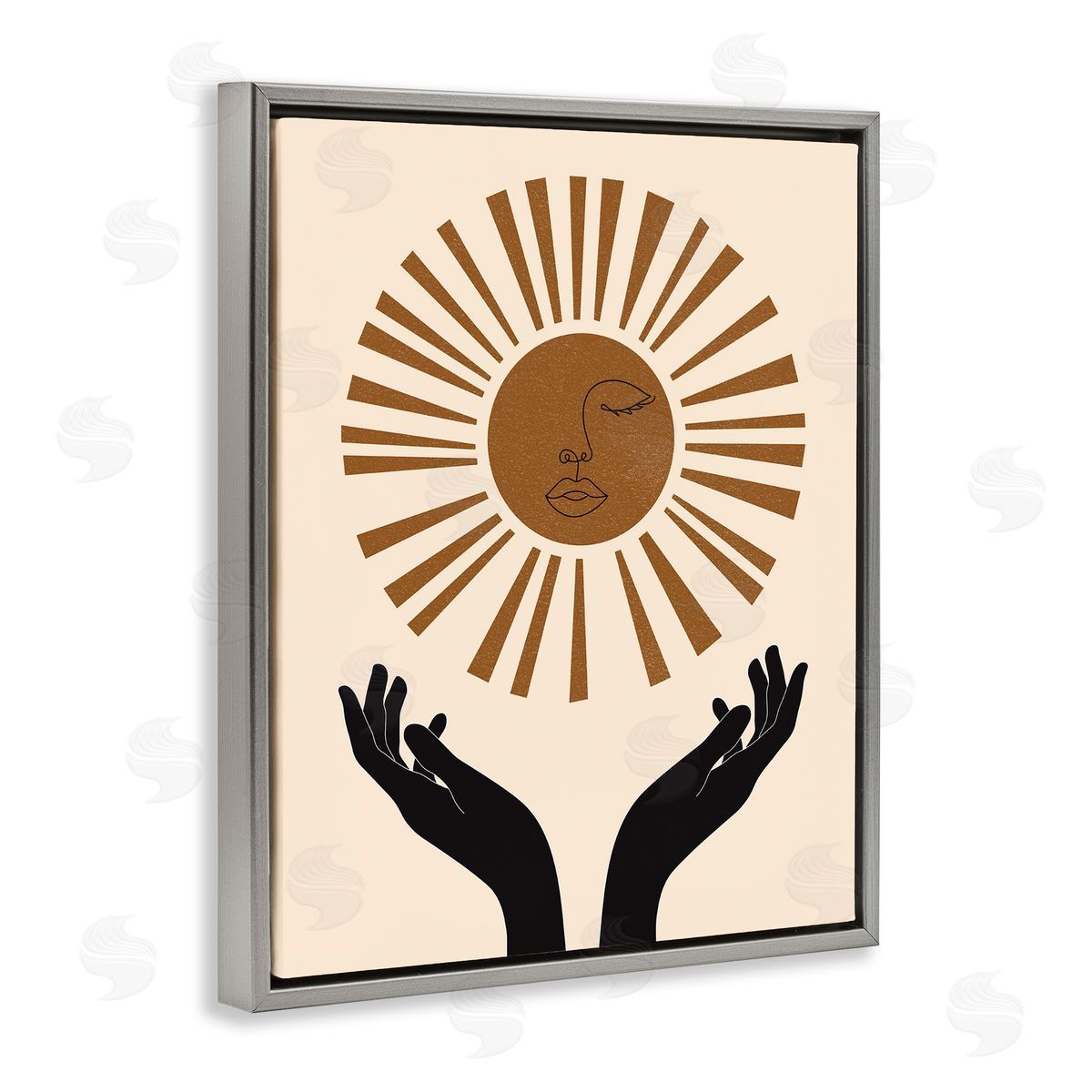 JJ Design House LLC Hands Holding Desert Sun with Face Linework