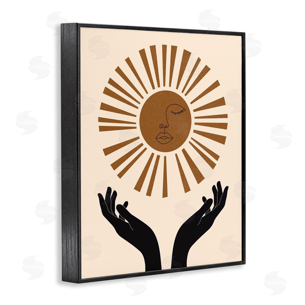 JJ Design House LLC Hands Holding Desert Sun with Face Linework