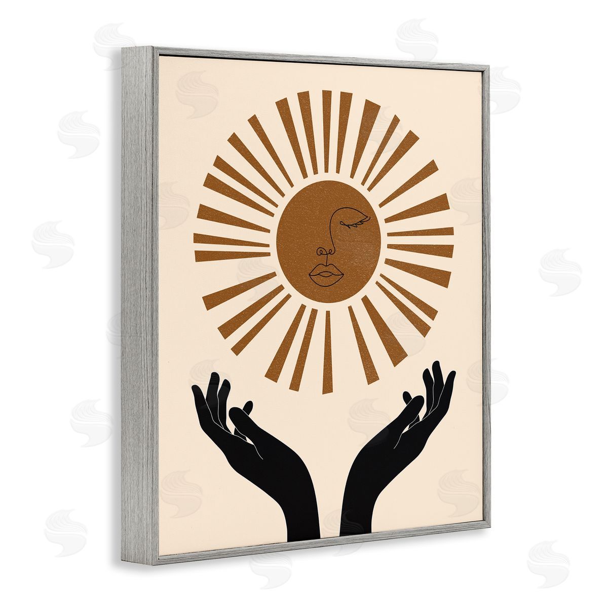 JJ Design House LLC Hands Holding Desert Sun with Face Linework