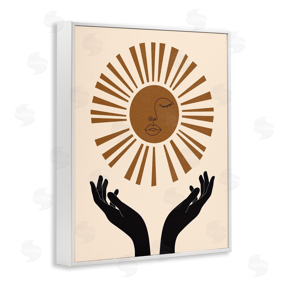 JJ Design House LLC Hands Holding Desert Sun with Face Linework