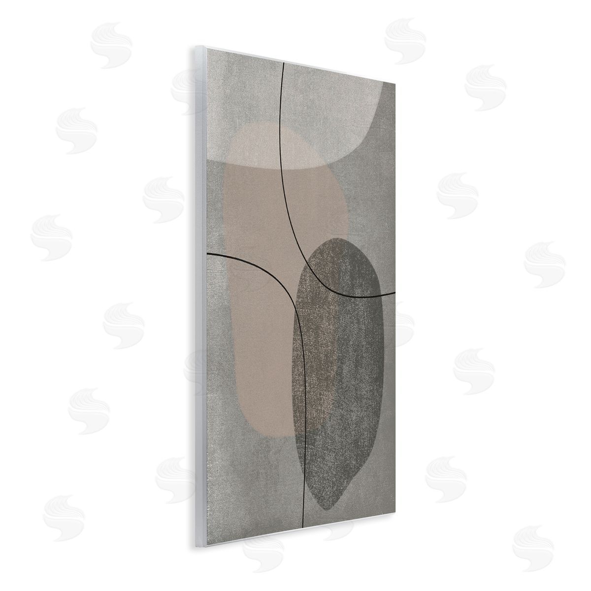 JJ Design House LLC Grey Pebble Like Shapes with Abstract Pattern