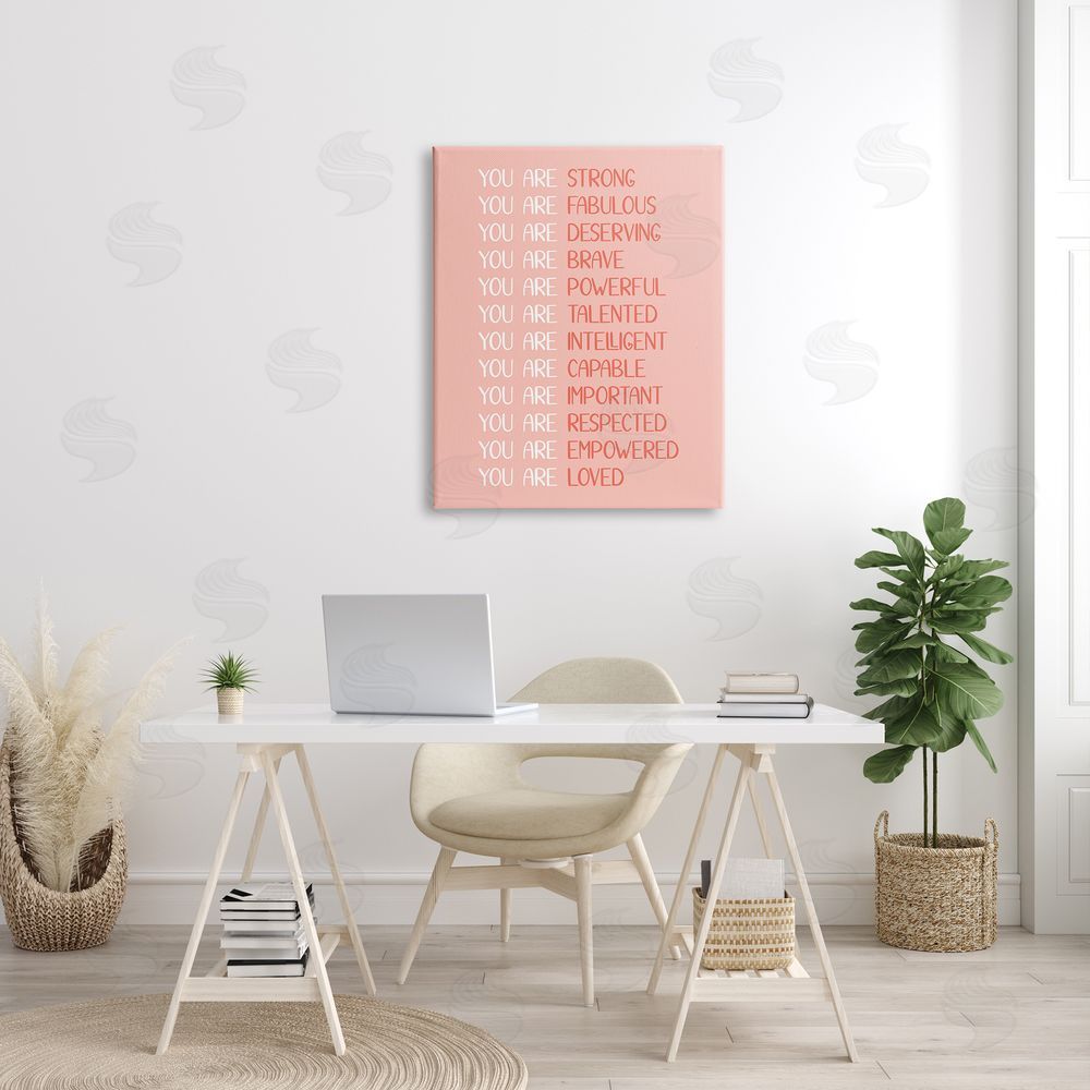 JJ Design House LLC You Are Positivity Phrases Pastel Pink Red Typography