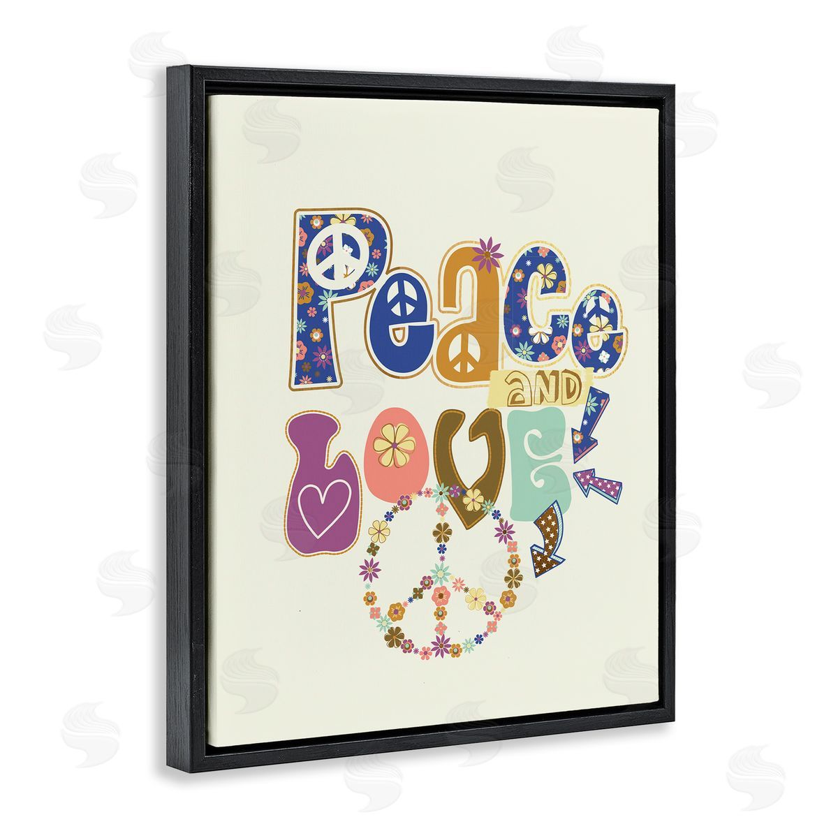Jennifer Ellory Groovy Peace and Love Sentiments Floral Peace Sign