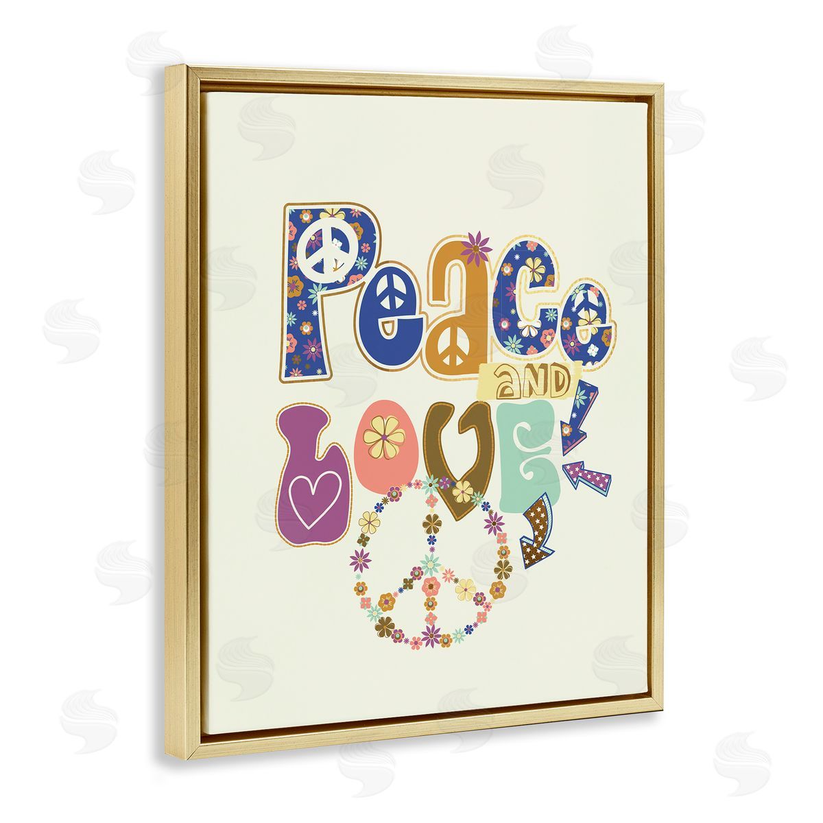 Jennifer Ellory Groovy Peace and Love Sentiments Floral Peace Sign