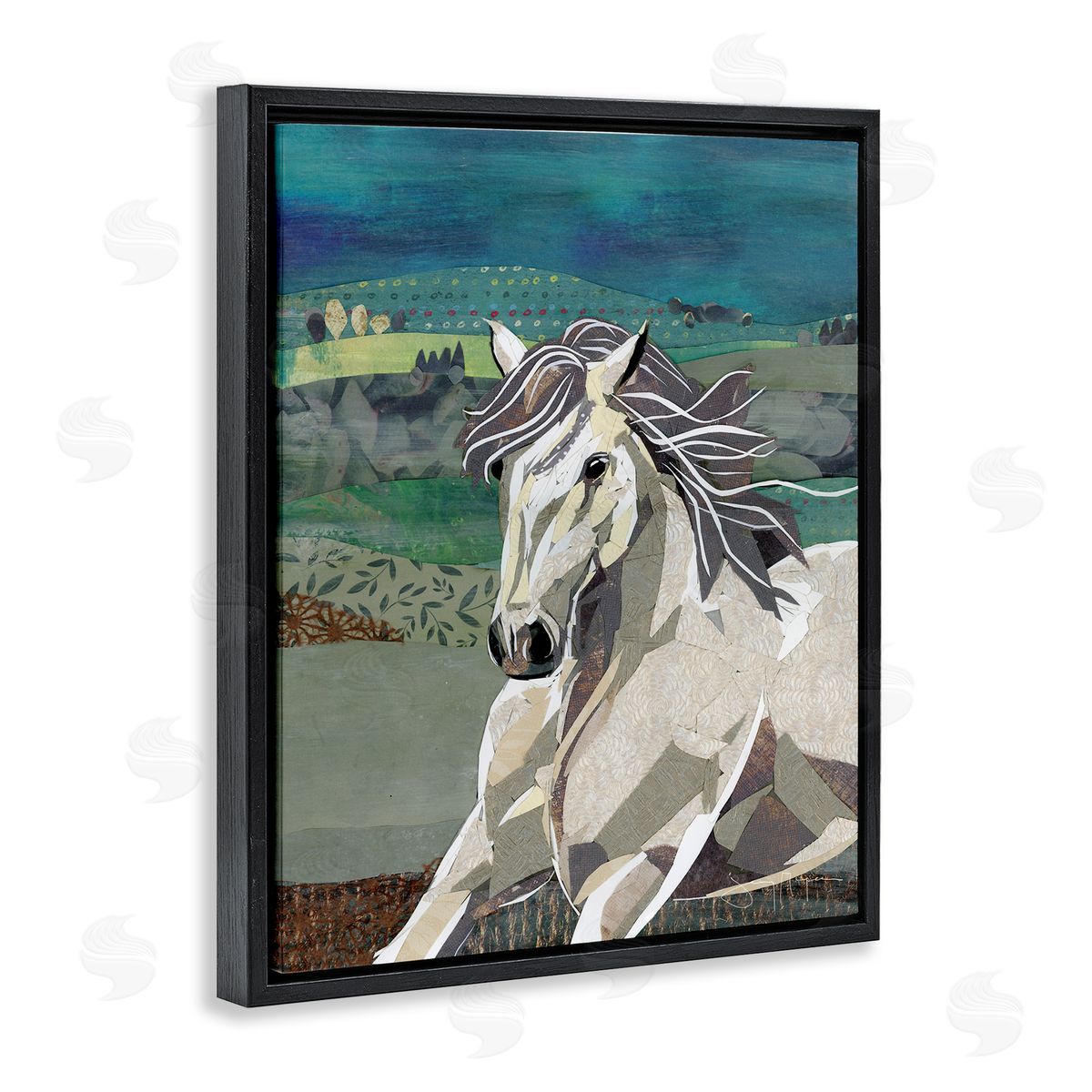 Jenny McGee Horse Geometric Shape Collage Wild Animal Running