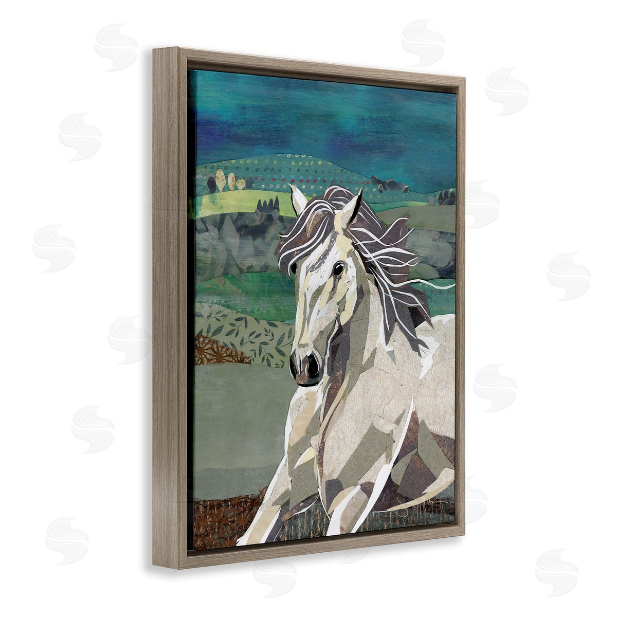Jenny McGee Horse Geometric Shape Collage Wild Animal Running
