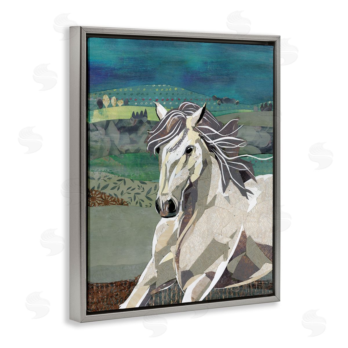 Jenny McGee Horse Geometric Shape Collage Wild Animal Running