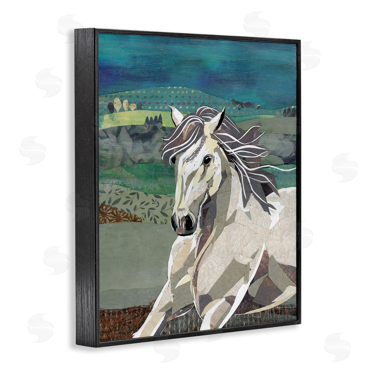 Jenny McGee Horse Geometric Shape Collage Wild Animal Running