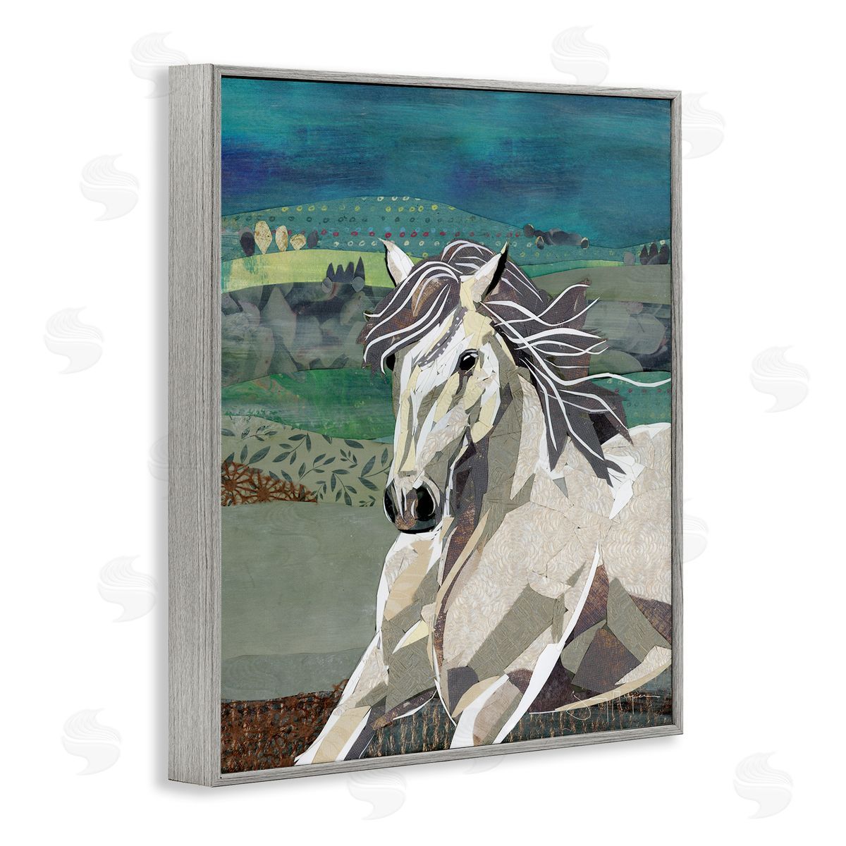 Jenny McGee Horse Geometric Shape Collage Wild Animal Running