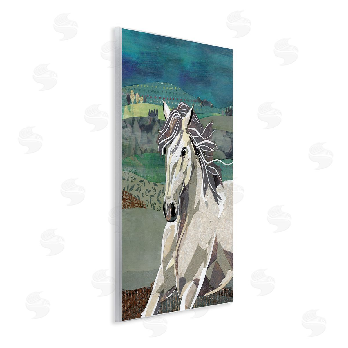 Jenny McGee Horse Geometric Shape Collage Wild Animal Running