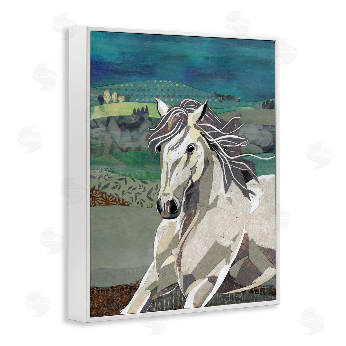 Jenny McGee Horse Geometric Shape Collage Wild Animal Running