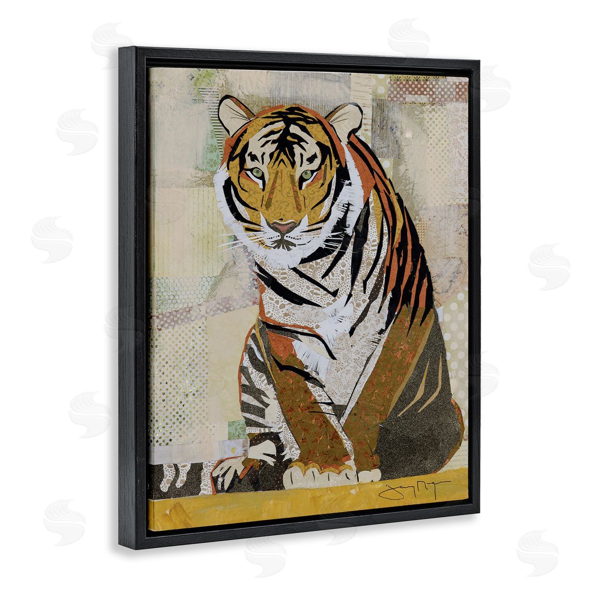 Jenny McGee Resting Jungle Tiger over Abstract Patterns