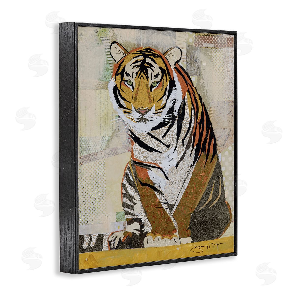 Jenny McGee Resting Jungle Tiger over Abstract Patterns