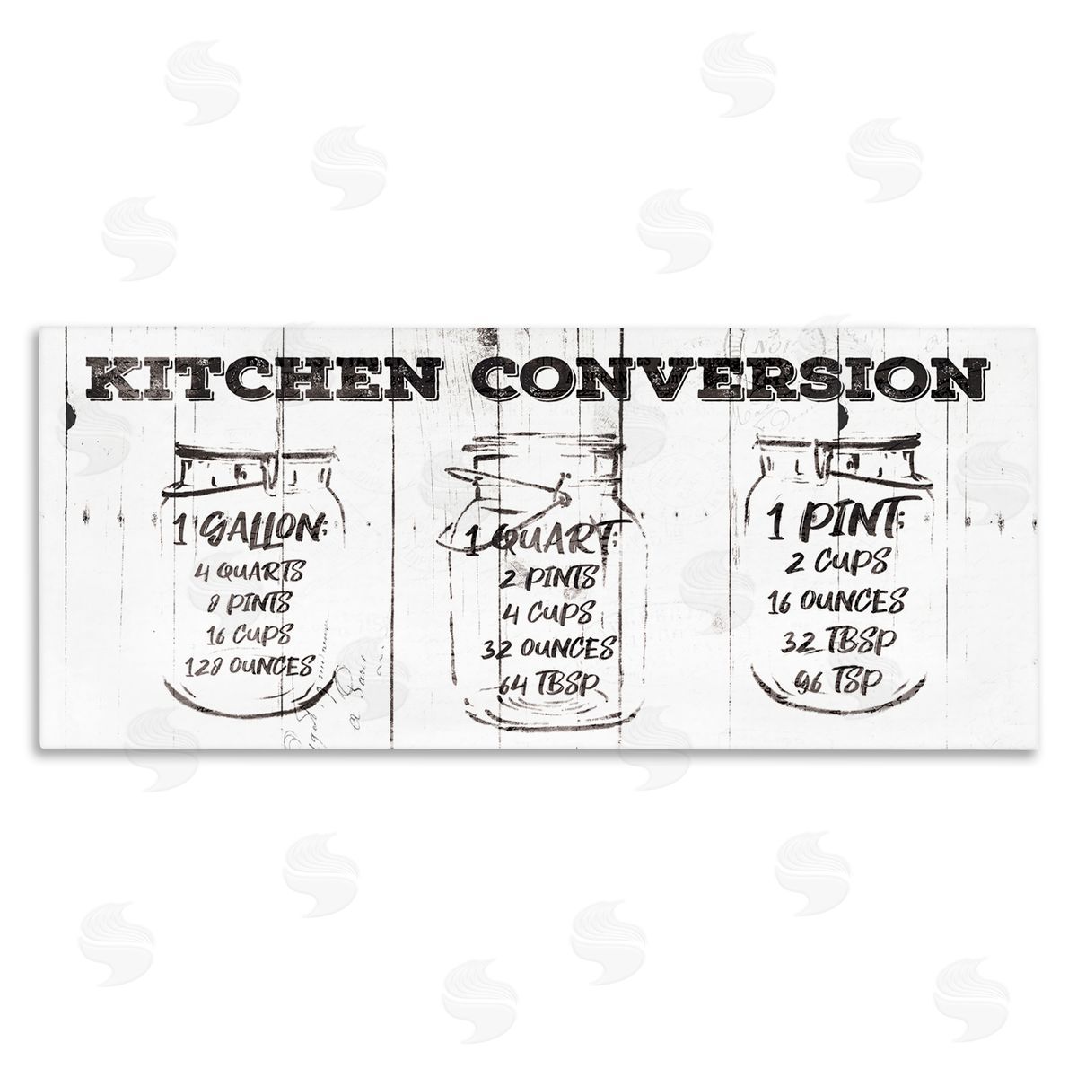 Jace Grey Distressed Rustic Kitchen Conversion Chart Vintage Pickle Jars