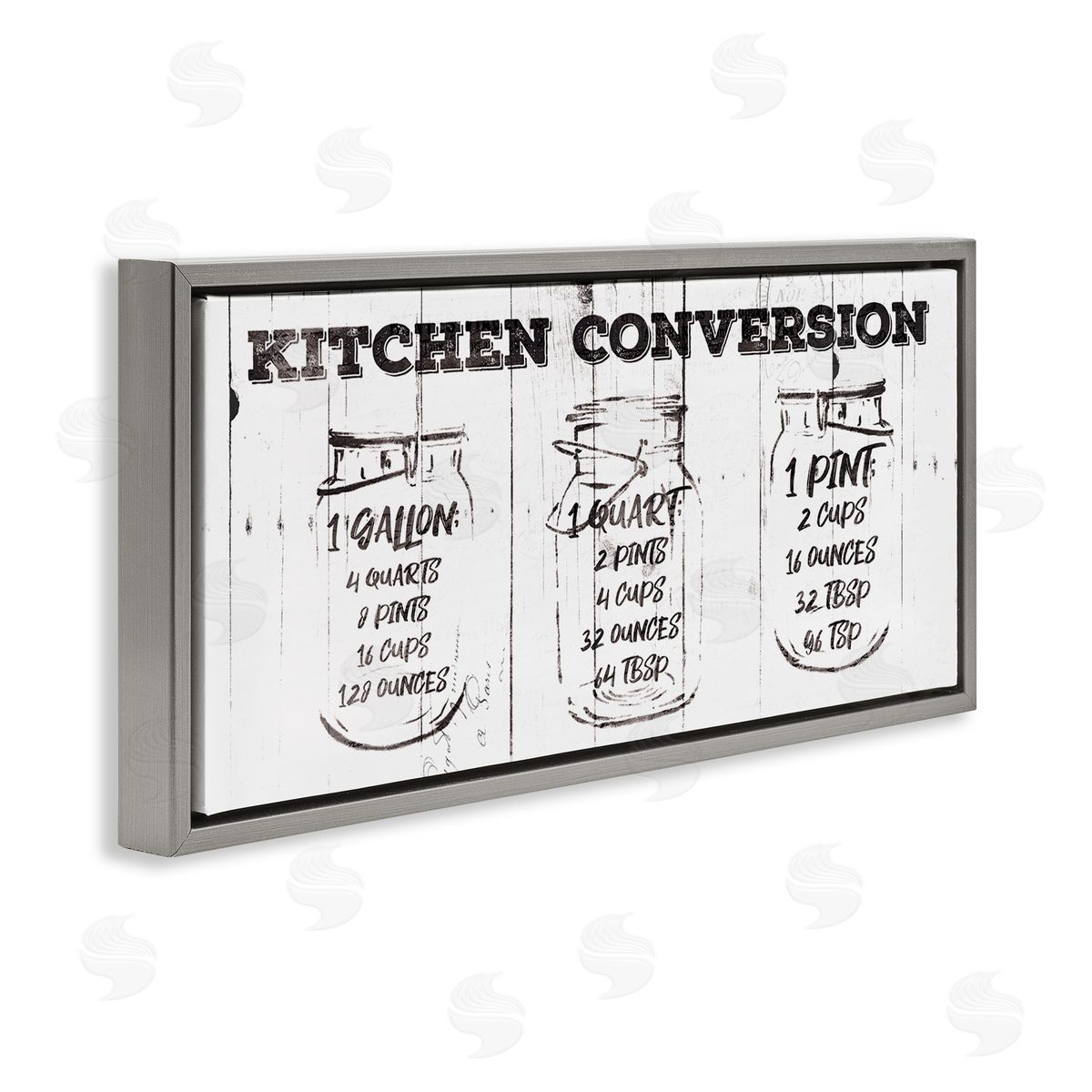 Jace Grey Distressed Rustic Kitchen Conversion Chart Vintage Pickle Jars