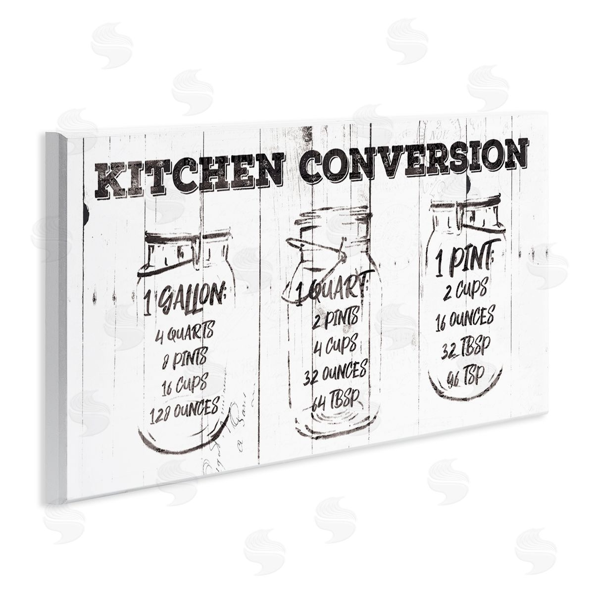 Jace Grey Distressed Rustic Kitchen Conversion Chart Vintage Pickle Jars
