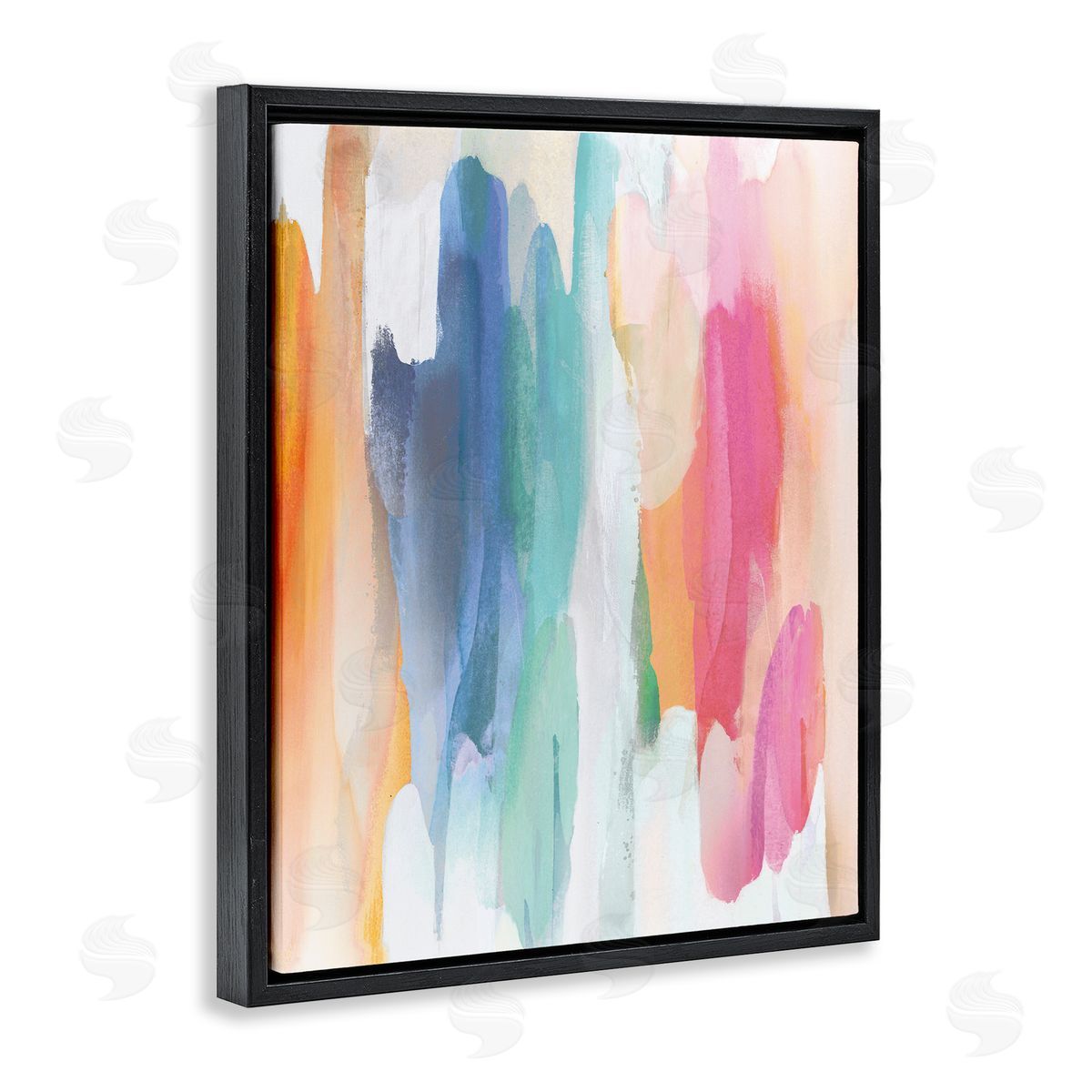 Jackie Hanson Faded Rainbow Tones Layered Shape Abstraction