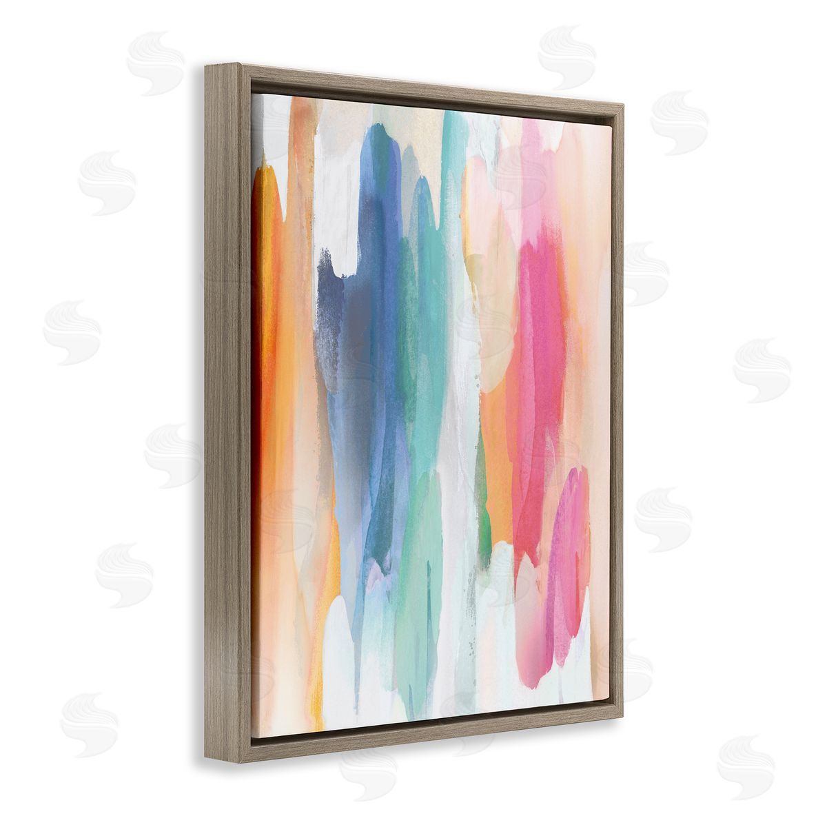 Jackie Hanson Faded Rainbow Tones Layered Shape Abstraction