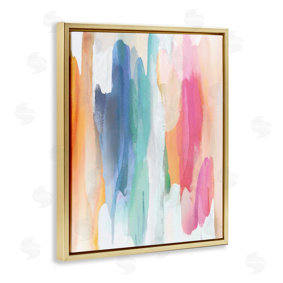 Jackie Hanson Faded Rainbow Tones Layered Shape Abstraction