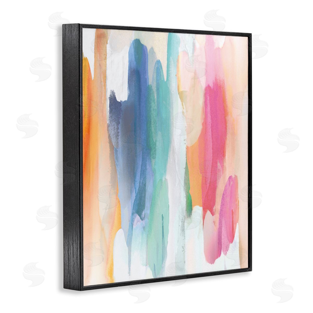 Jackie Hanson Faded Rainbow Tones Layered Shape Abstraction