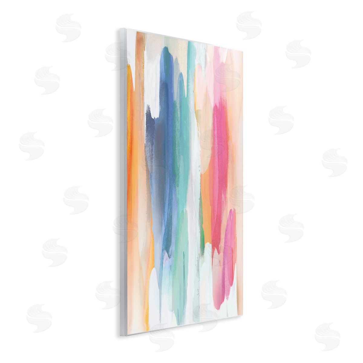 Jackie Hanson Faded Rainbow Tones Layered Shape Abstraction