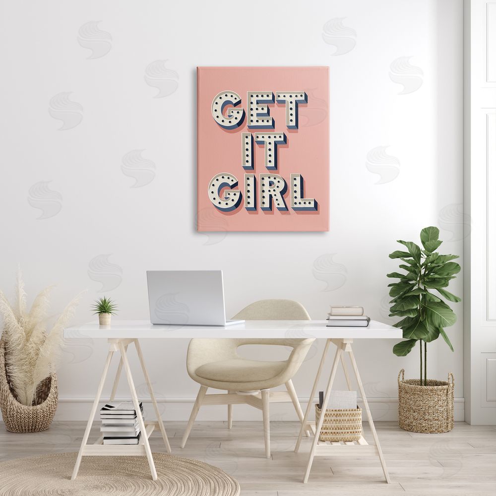 Jo Taylor Get It Girl Bold Polka Dot Typography over Pink