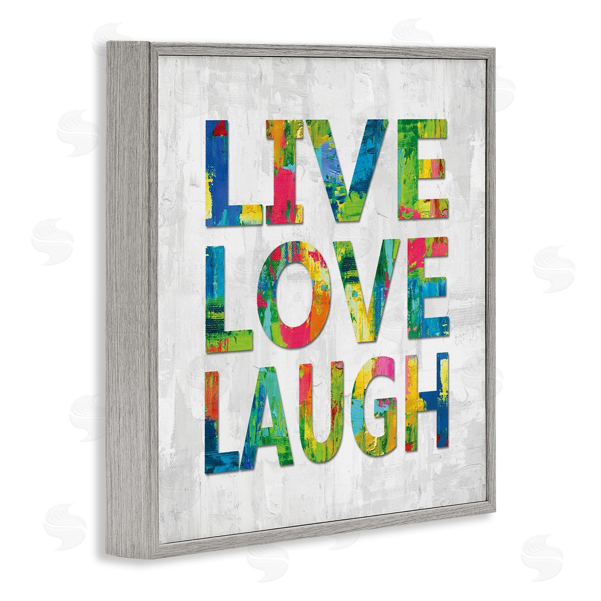 Jamie MacDowell Live Love Laugh Sentiment Bold Abstract Paint Typography Gray Framed Glicee Wall Art Print