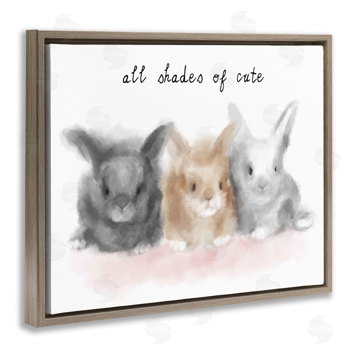 Stupell Studio All Shades of Cute Phrase Three Baby Bunnies