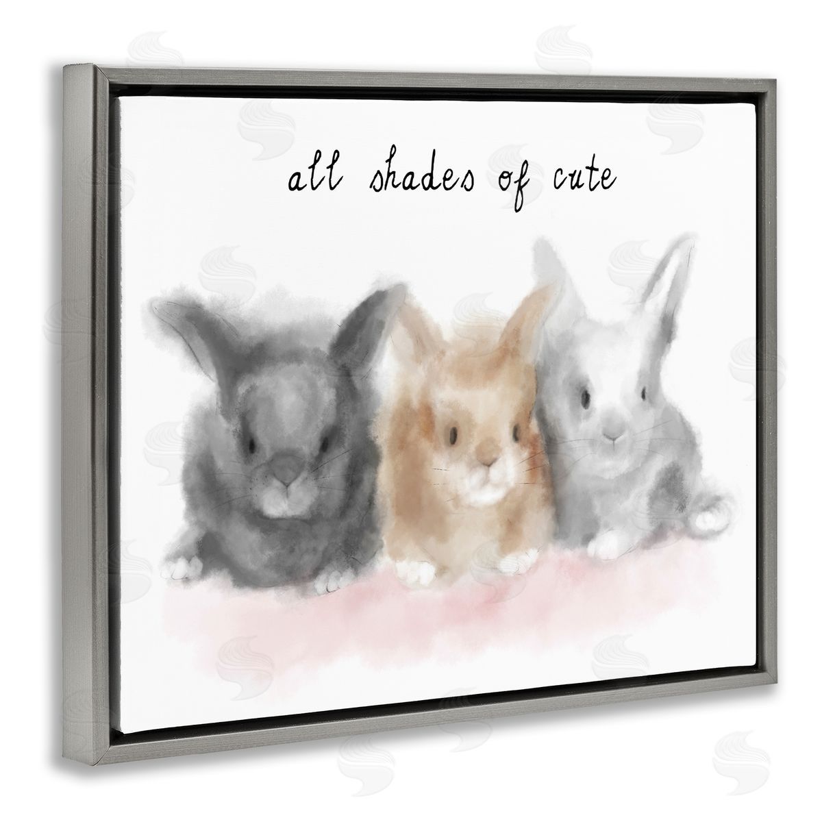 Stupell Studio All Shades of Cute Phrase Three Baby Bunnies