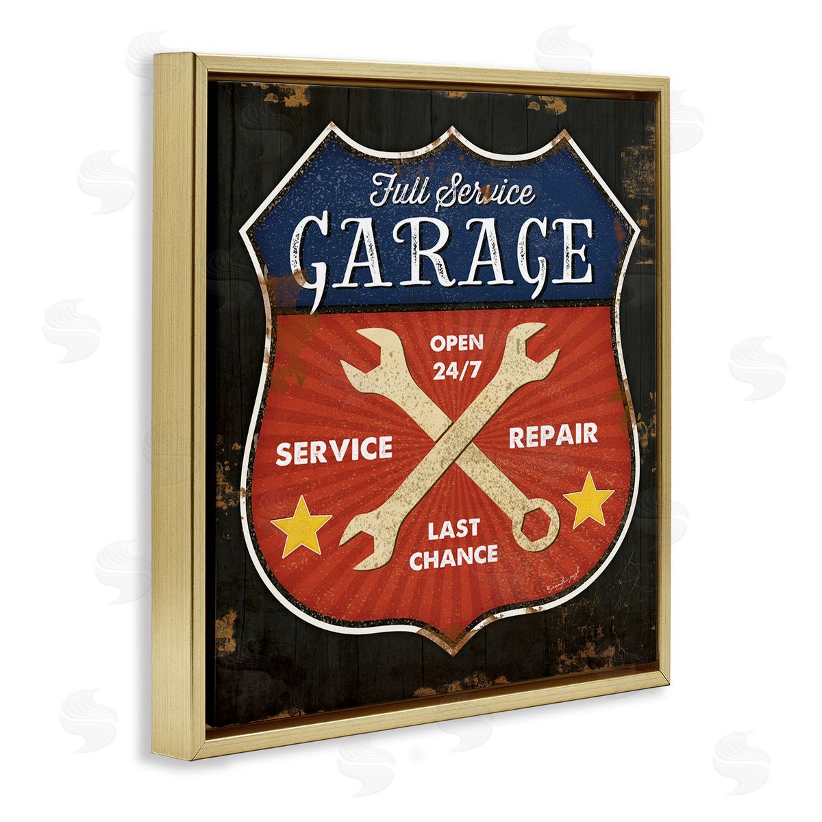 Jennifer Pugh Full Service Garage Sign Rustic Americana Highway Symbol