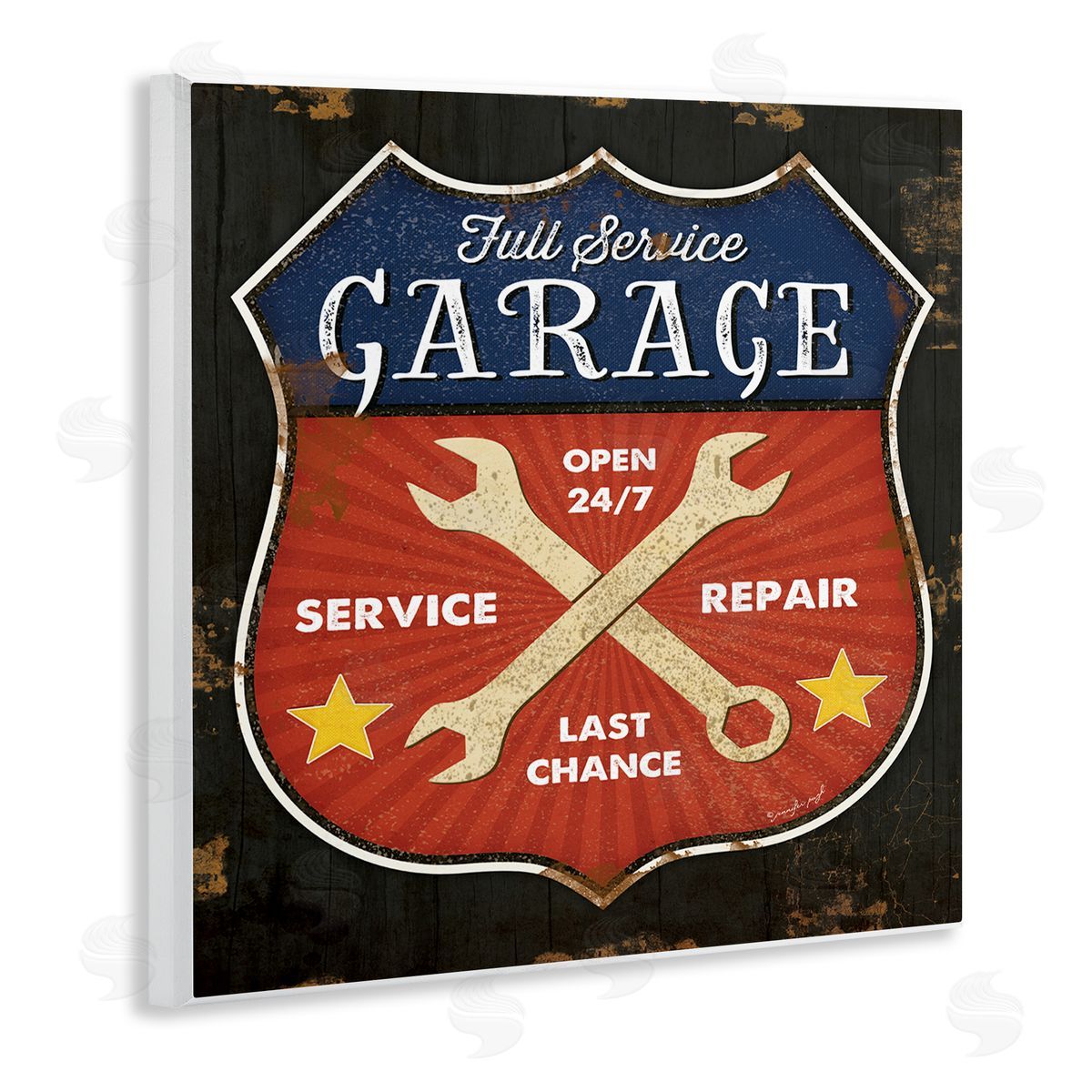 Jennifer Pugh Full Service Garage Sign Rustic Americana Highway Symbol