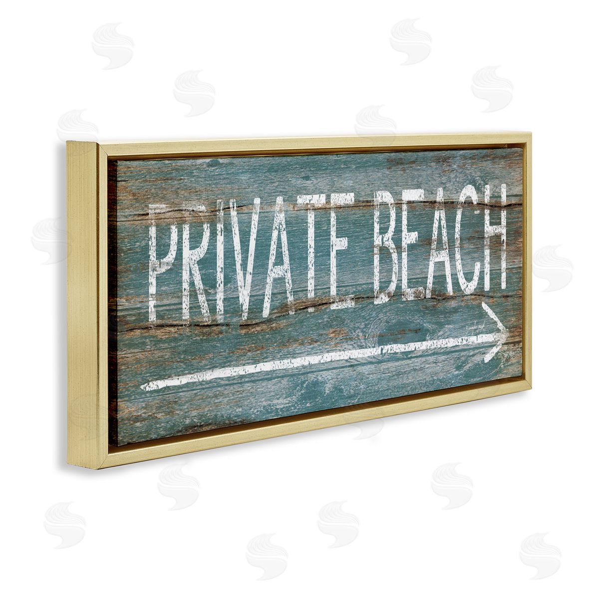 Jennifer Pugh Rustic Distressed Private Beach Sign Right Arrow Direction