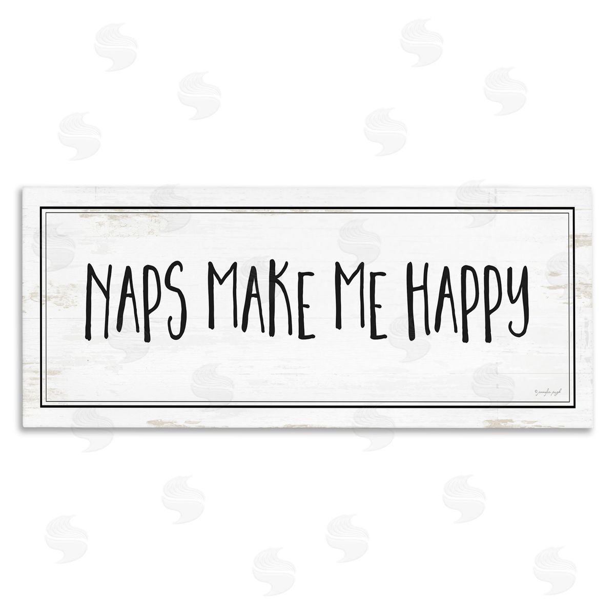 Jennifer Pugh Naps Make Me Happy Phrase Distressed Plank Pattern