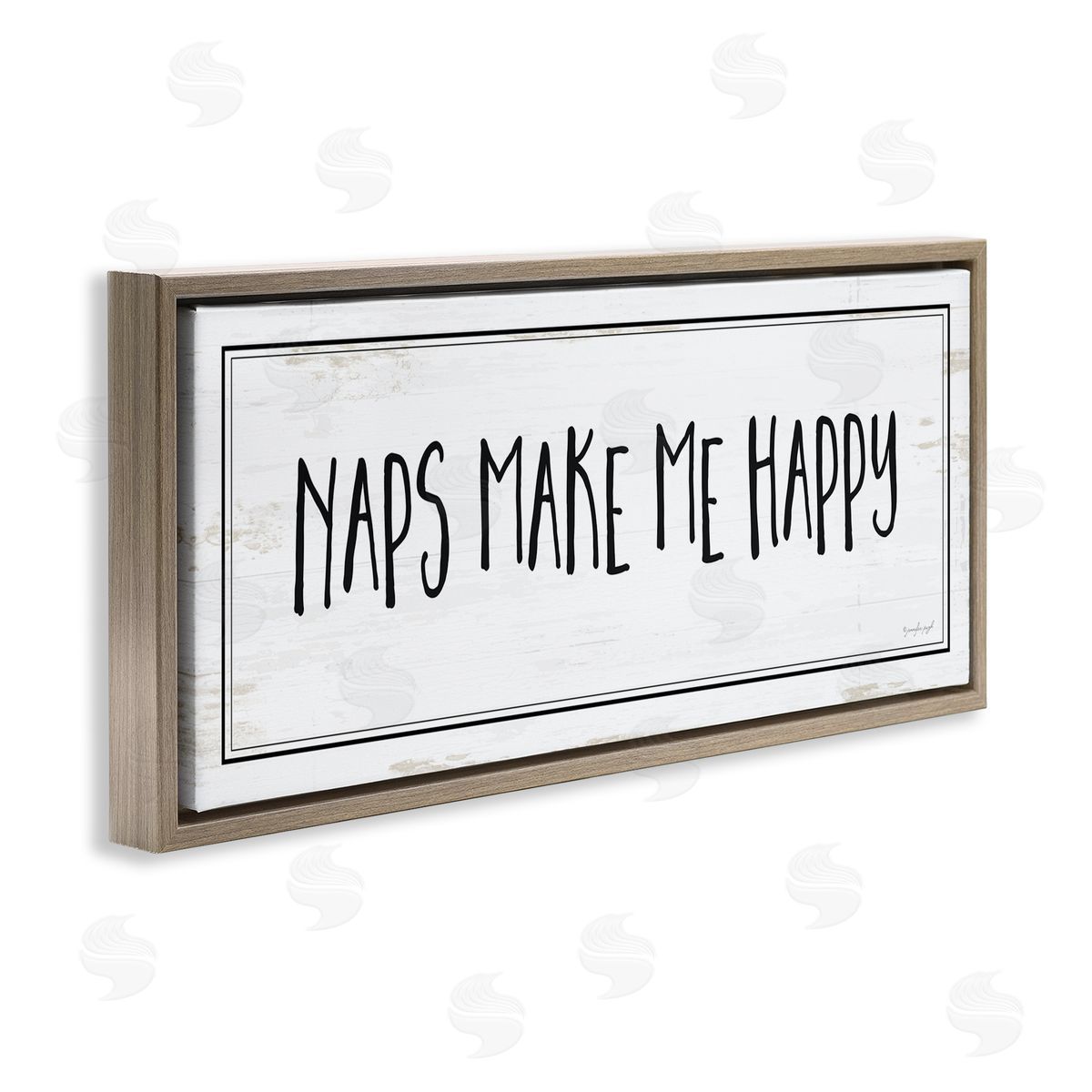 Jennifer Pugh Naps Make Me Happy Phrase Distressed Plank Pattern