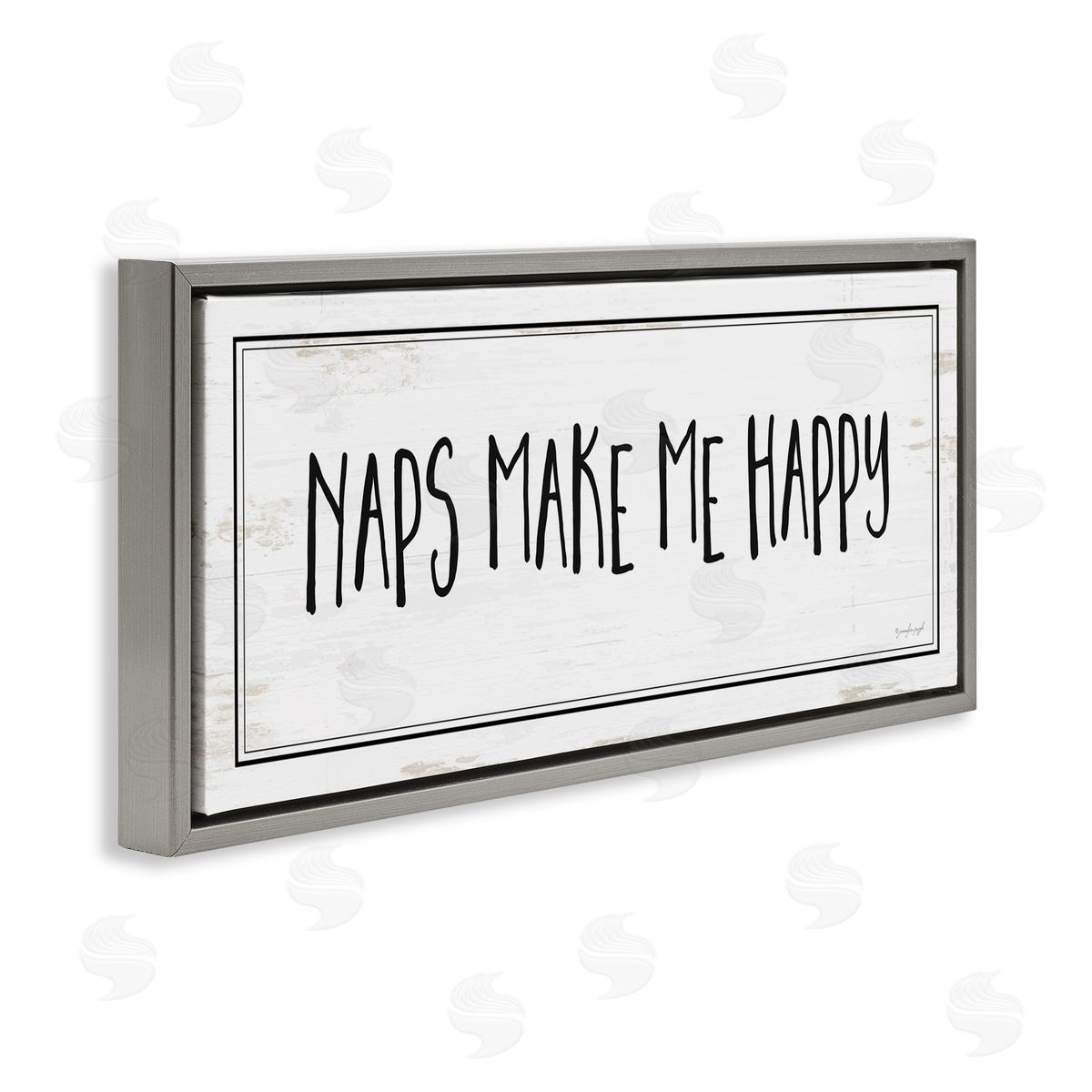 Jennifer Pugh Naps Make Me Happy Phrase Distressed Plank Pattern