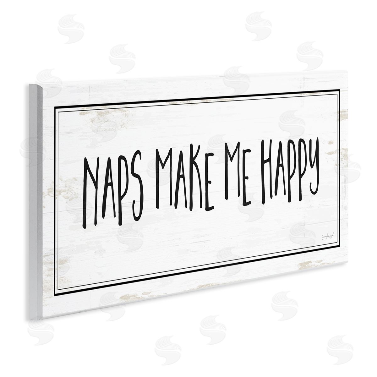 Jennifer Pugh Naps Make Me Happy Phrase Distressed Plank Pattern