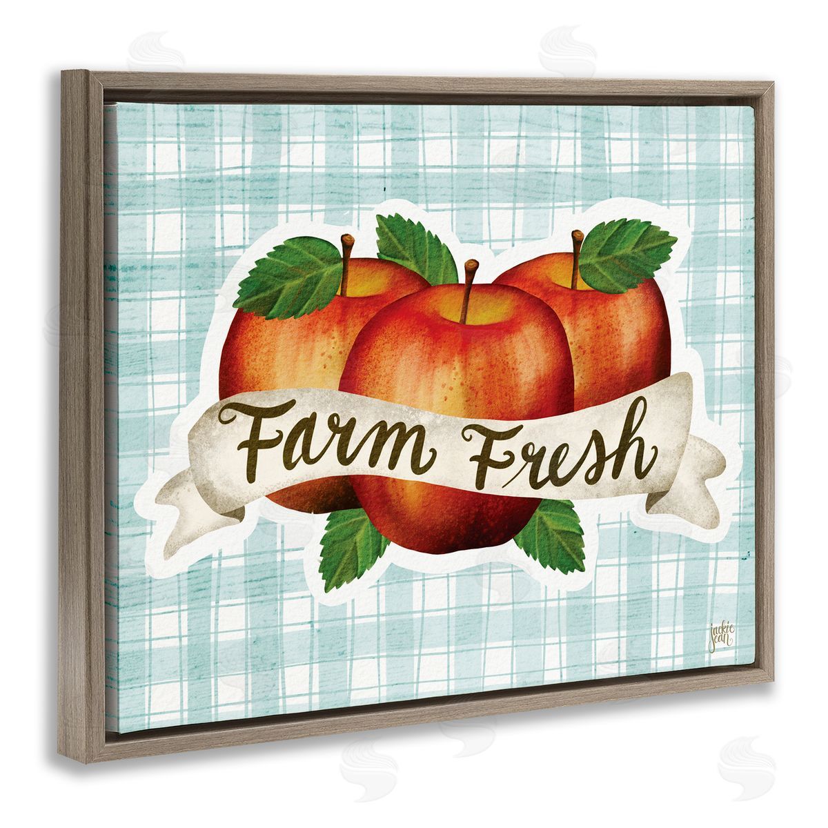 Jackie Quigley Farm fr_sideesh Red Apples over Blue Farm Plaid