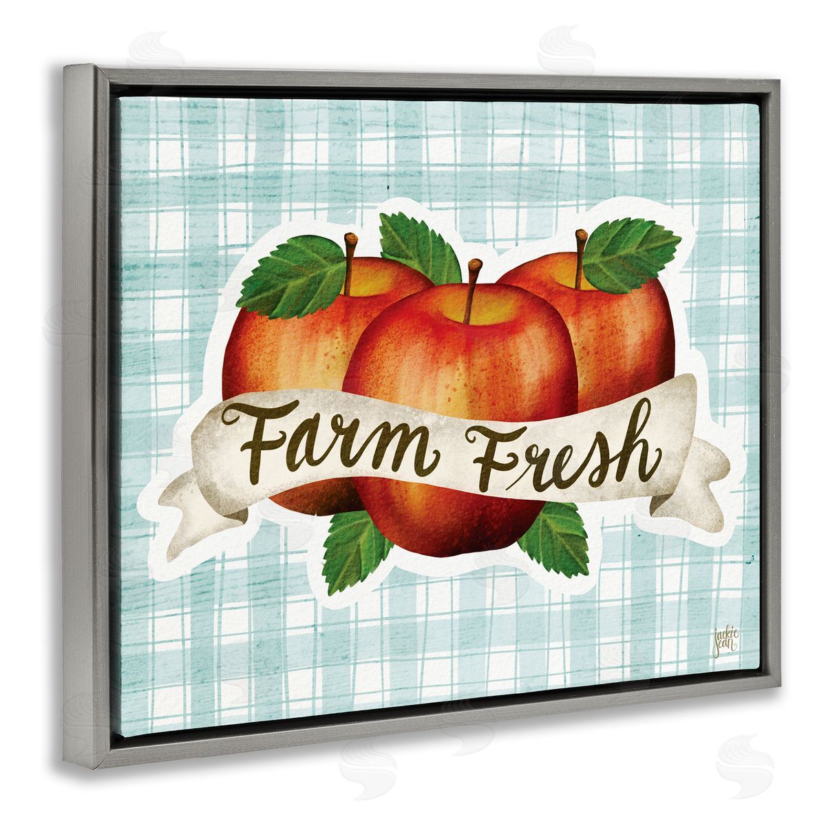 Jackie Quigley Farm fr_sideesh Red Apples over Blue Farm Plaid