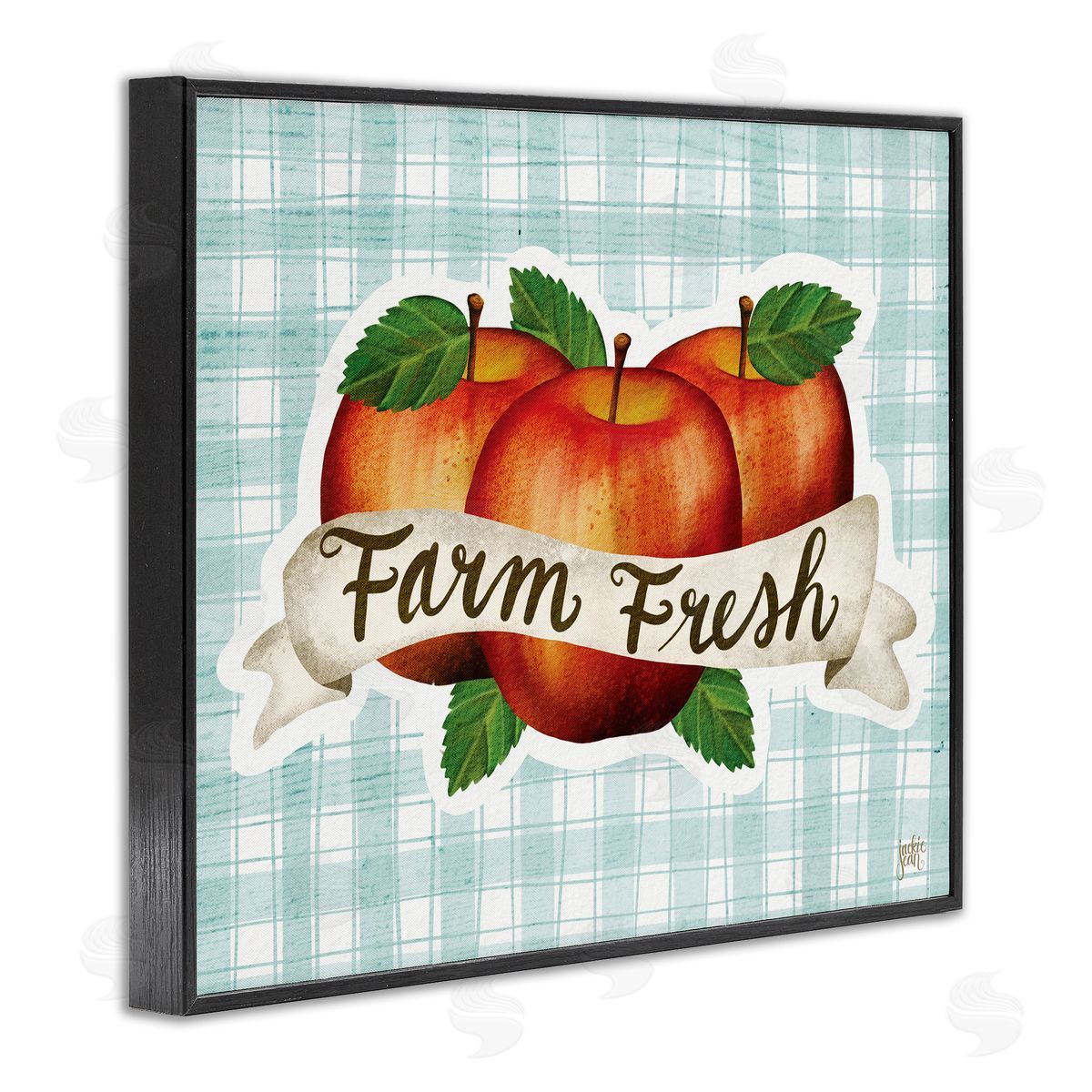 Jackie Quigley Farm fr_sideesh Red Apples over Blue Farm Plaid