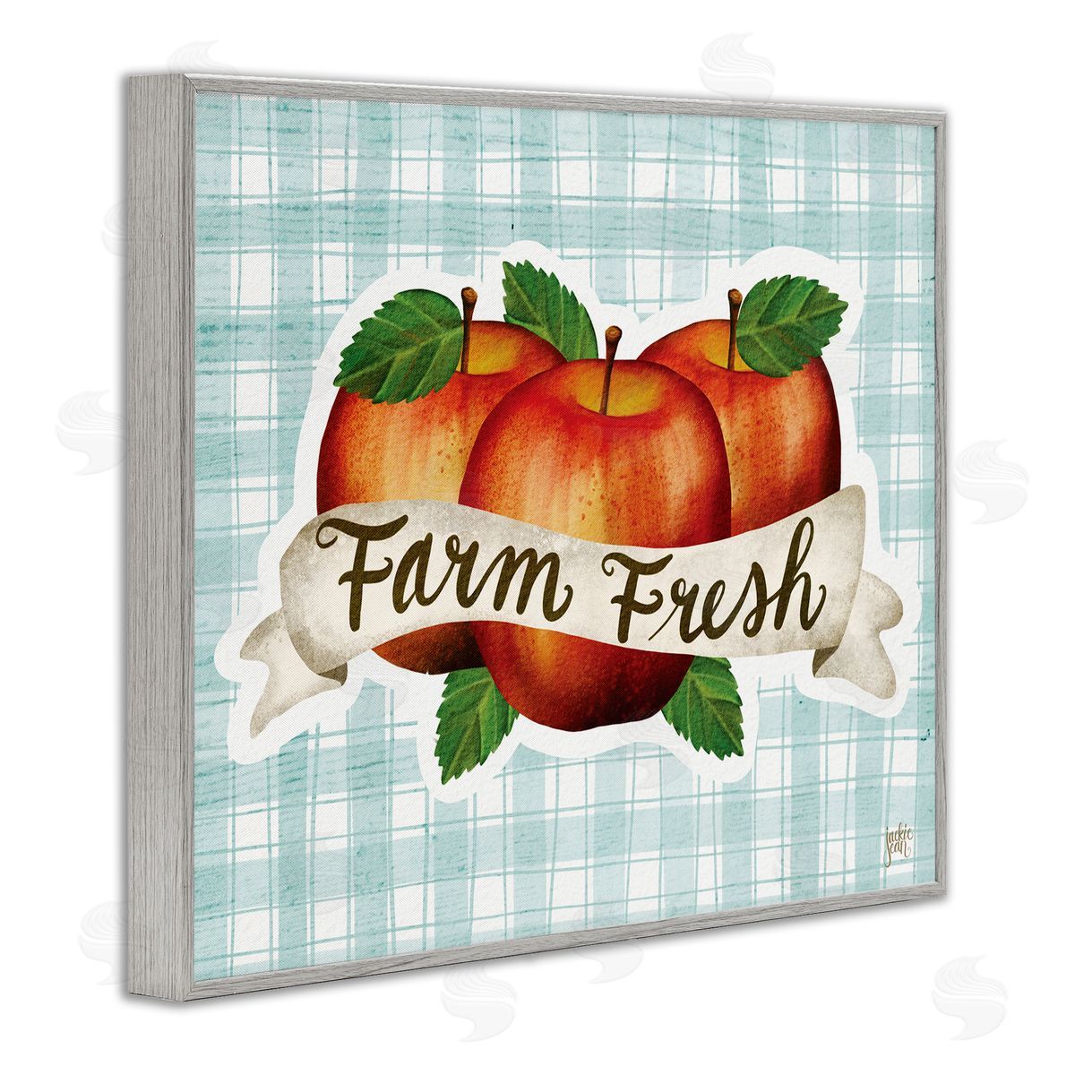 Jackie Quigley Farm fr_sideesh Red Apples over Blue Farm Plaid